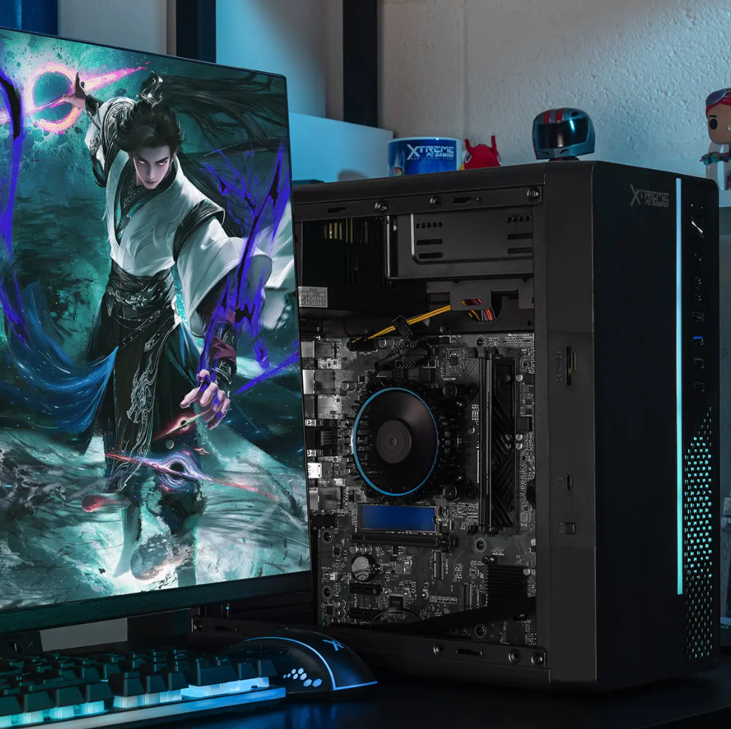 Computadora Escritorio Completa Gaming Intel Core i5 12v 16GB SSD 500GB Monitor 23.8 75Hz WIFI Black rendimiento